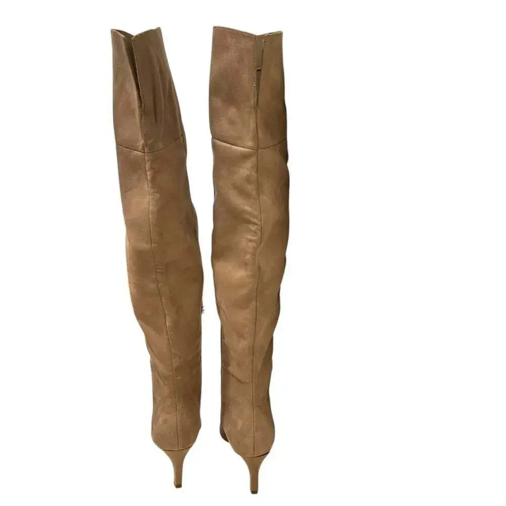 Marc Fisher Women's Brown Qulie High Heel Over The Knee Boots Size 6.5 M